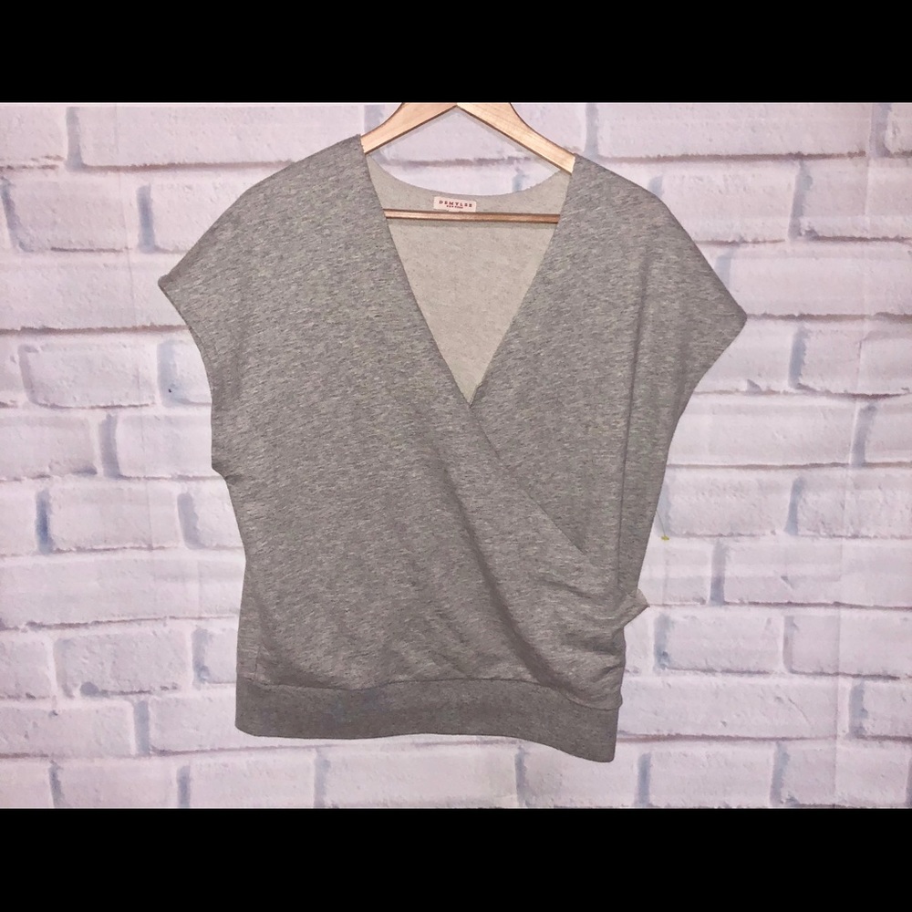 Demylee wrap short sleeve sweatshirt